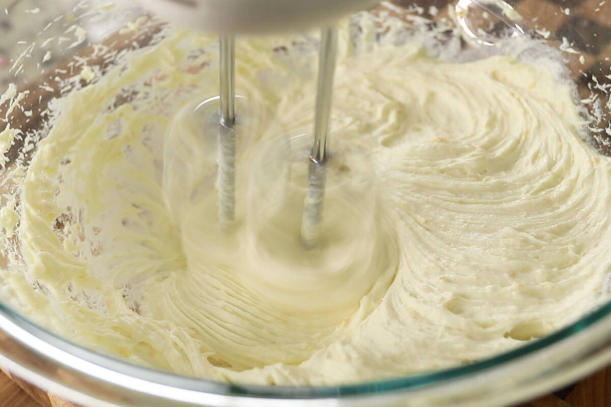 step by step - creamed butter and sugar with hand mixer