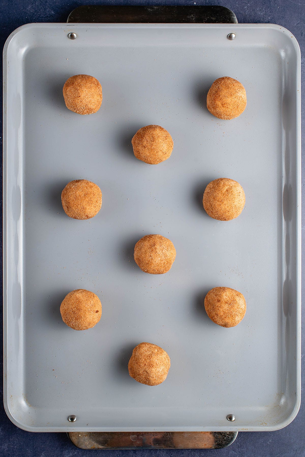 unbaked cookies on baking sheet