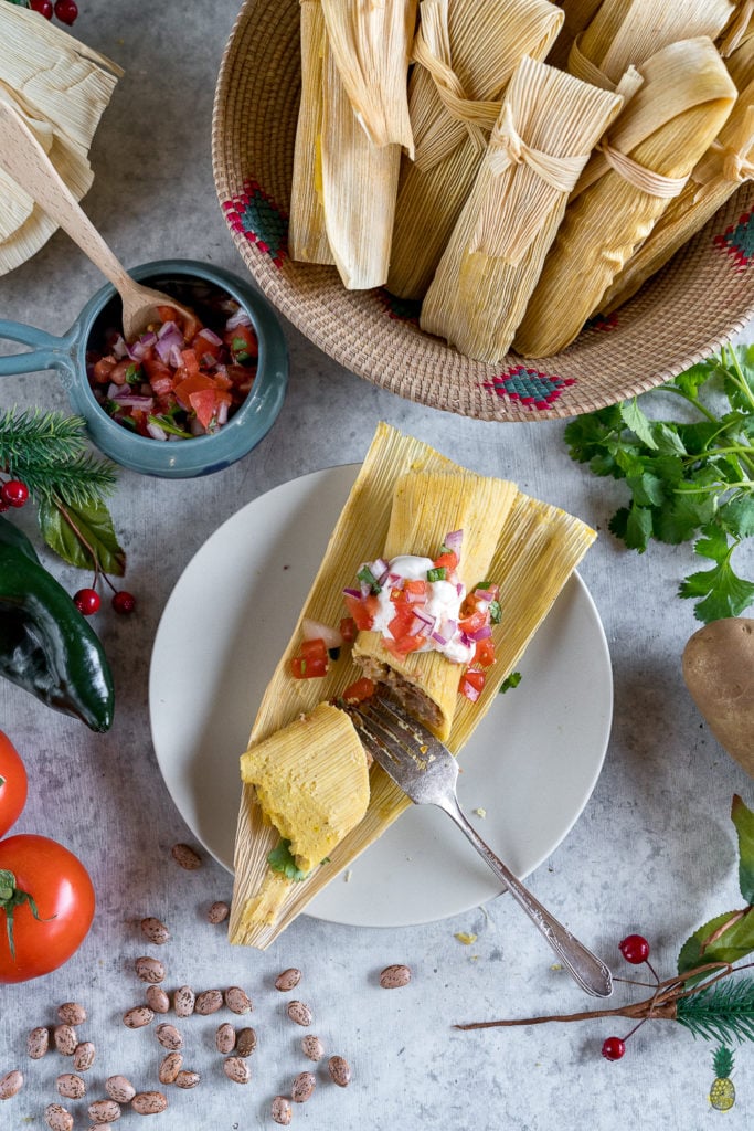 Christmas Recipe - How To Make The BEST Vegan Tamales! #tamales #vegan #howto #christmas #holiday #tradition #mexican #cheese #chili