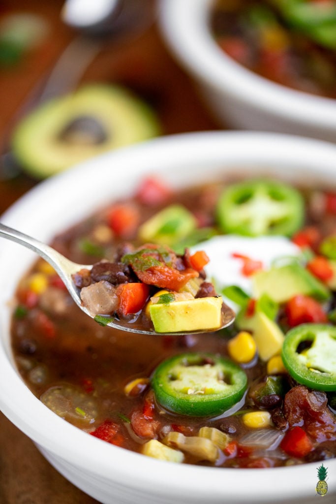 Instant Pot Black Bean Soup Vegan Photo Close Up