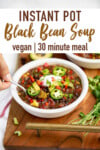 Instant Pot Black Bean Soup Overhead Close Up