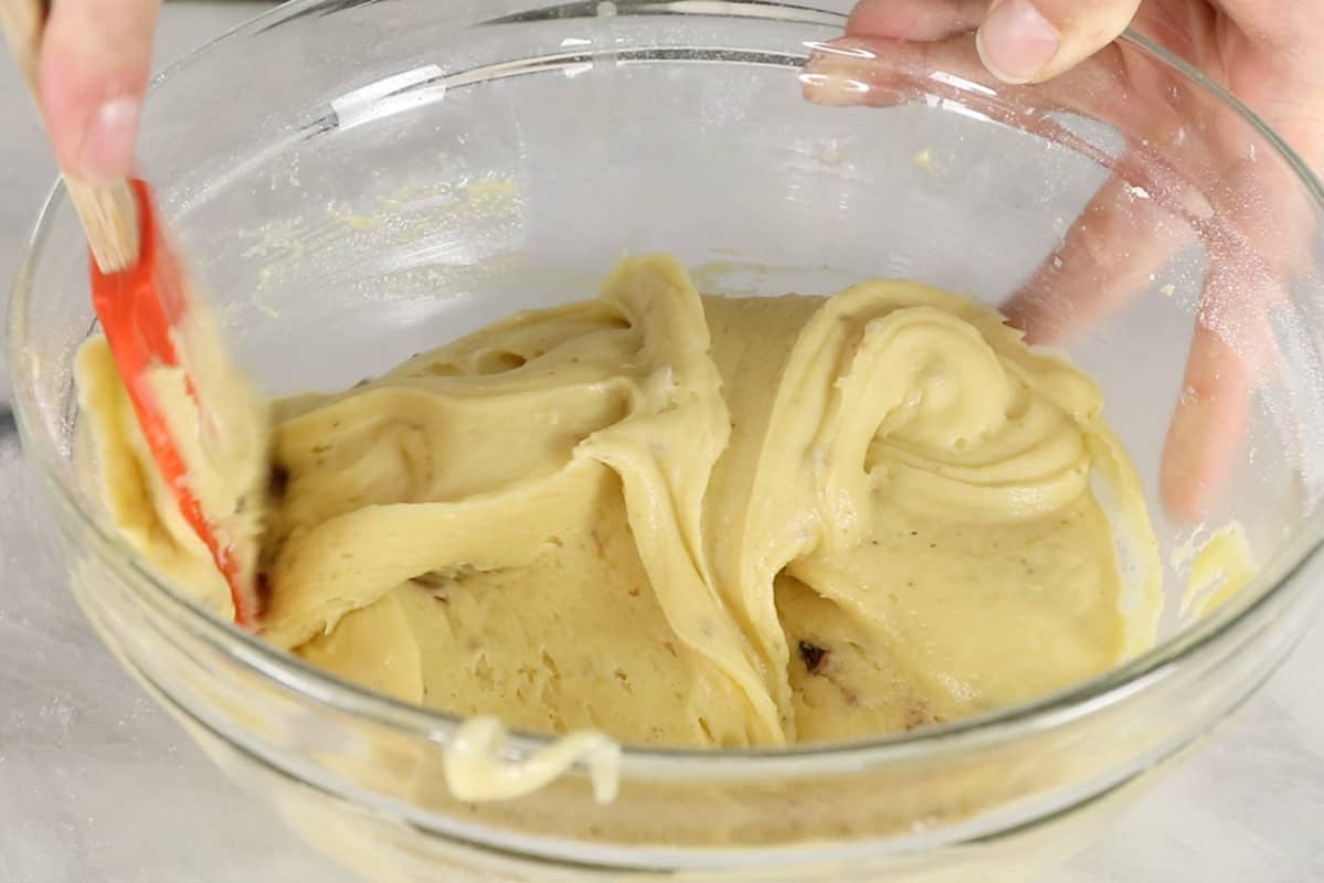 step by step of batter being mixed