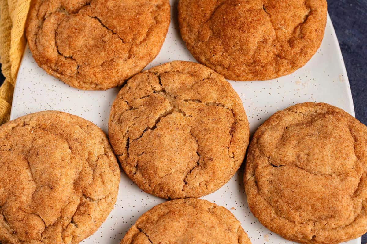 snickerdoodles on white plate